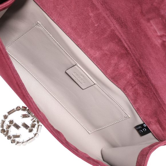 Gucci Burgundy Suede & Crystal Broadway Clutch - Picture 7 of 7